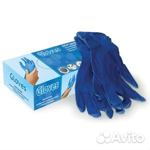 Перчатки резиновые Gloves, размер M, синие
