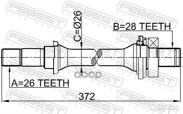 Полуось правая 2212-spamt Febest