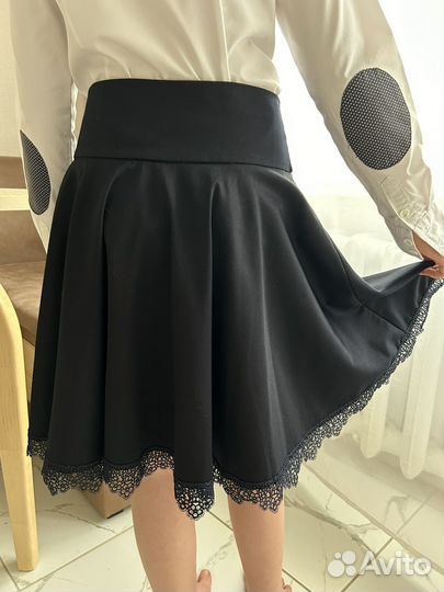 Юбка в школу синяя 152 р-р