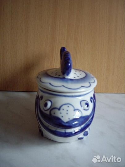 Шкатулка сахарница Рыба Кит Гжель СССР