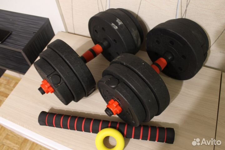 Разборные гантели + штанга 20кг