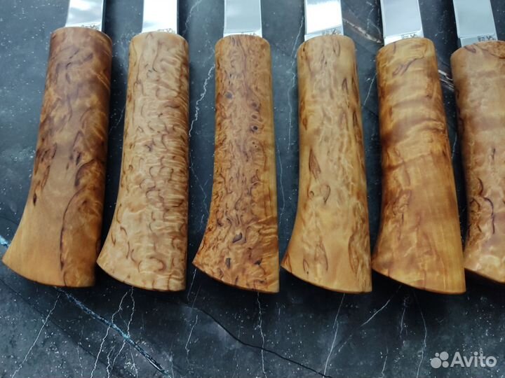 Нож Ханты Эвенк, кованая х12мф, карельская берёза