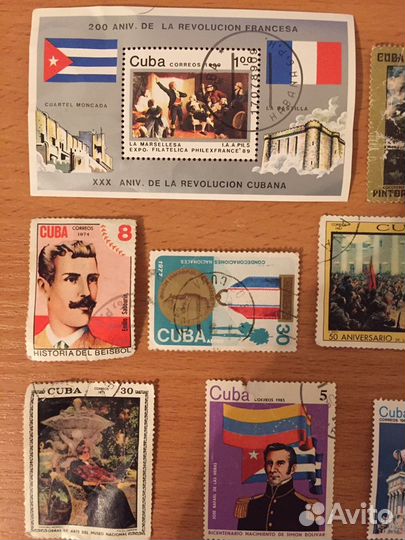 Марки почтовые.Куба,Польша,Латвия