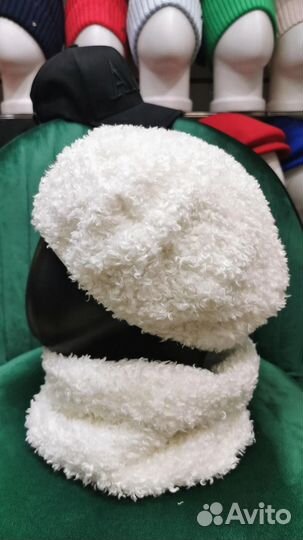 Комплект берет и снуд из эко меха