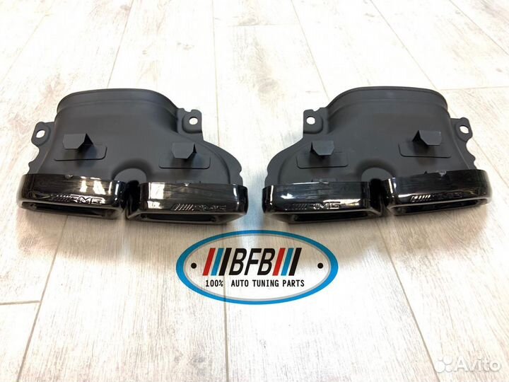 Насадки На Глушитель AMG чёрный хром