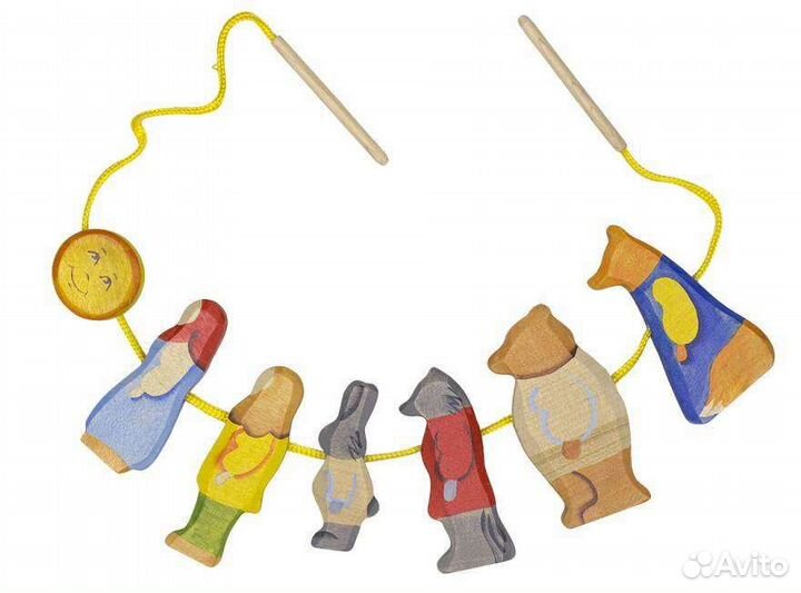 Деревянная шнуровка сказка Колобок