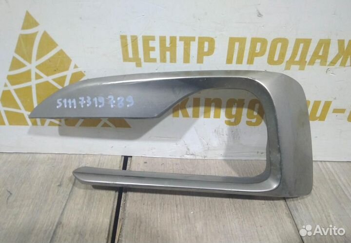 Накладка решетки переднего бампера левая бу BMW X6 F16 OEM 51117319789