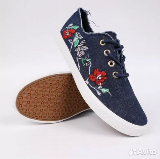 Кеды джинсовые