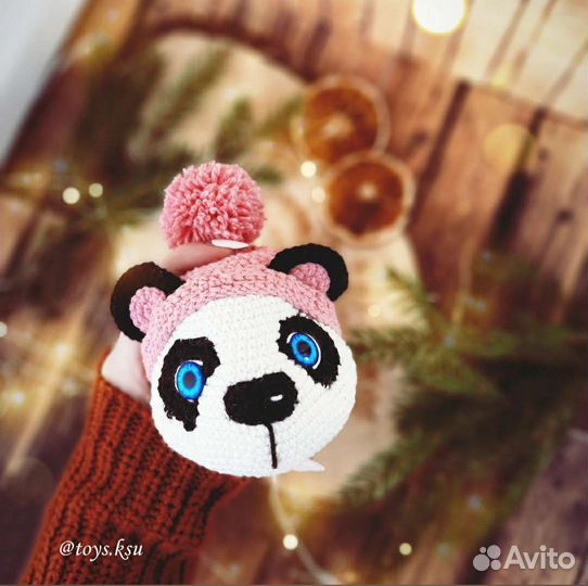 Вязаная игрушка панда