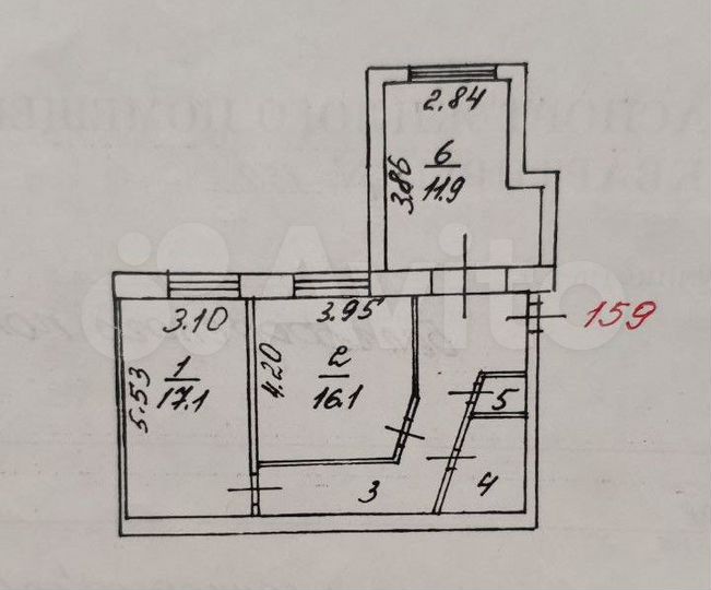 2-к. квартира, 64,4 м², 1/5 эт.