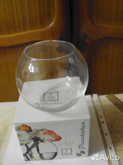 Ваза для цветов стекло новая в упаковке