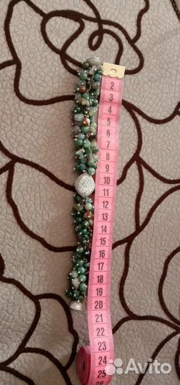 Браслет серебро,индийская яшма,сваровски