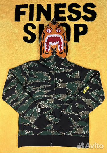 Зип-худи Bape Shark Zip-Hoodie Camo Green