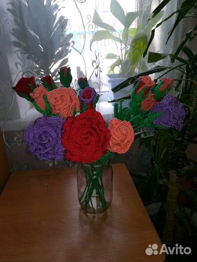 Вязанные цветы #Роза крючком