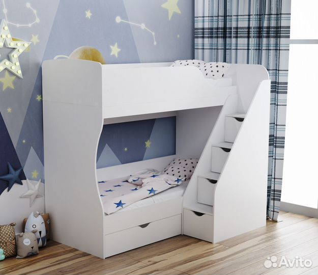 Кровать двухъярусная детская 180х80 (правая/левая)