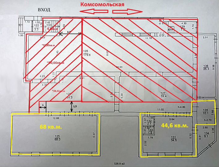 Торговая площадь, 44.6 м²