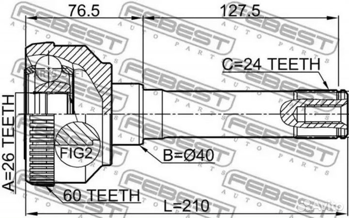 Febest 2910-DEF ШРУС внешний