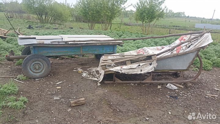 Конные сани и телега