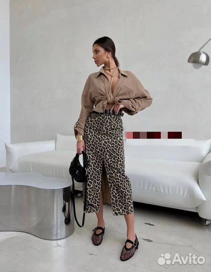 Джинсовая юбка миди