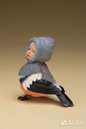 Ватные елочные и интерьерные игрушки дети - птички