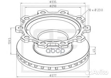 046.370-00A диск торм 377/290x45/159.5 10n-335