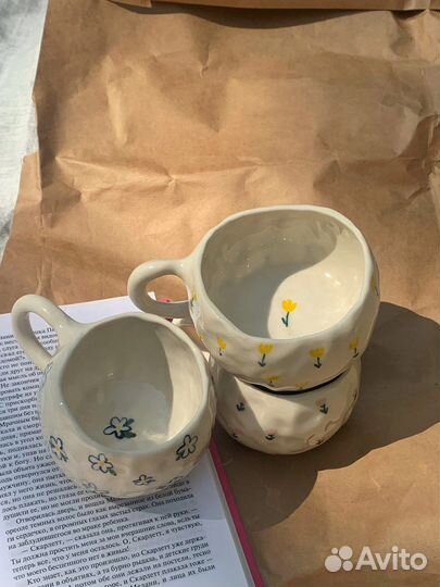 Кружка из глины ручной работы