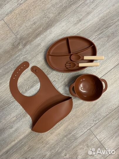 Силиконовая детская посуда новая