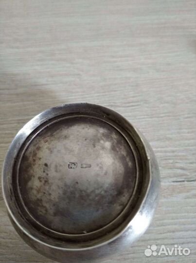 Серебряная солонка с ложечкой винтаж