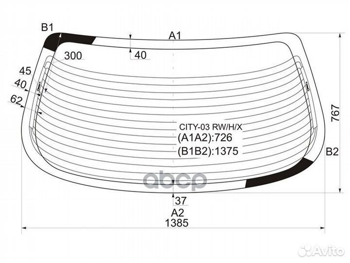 Стекло заднее с обогревом honda city/FIT aria 0