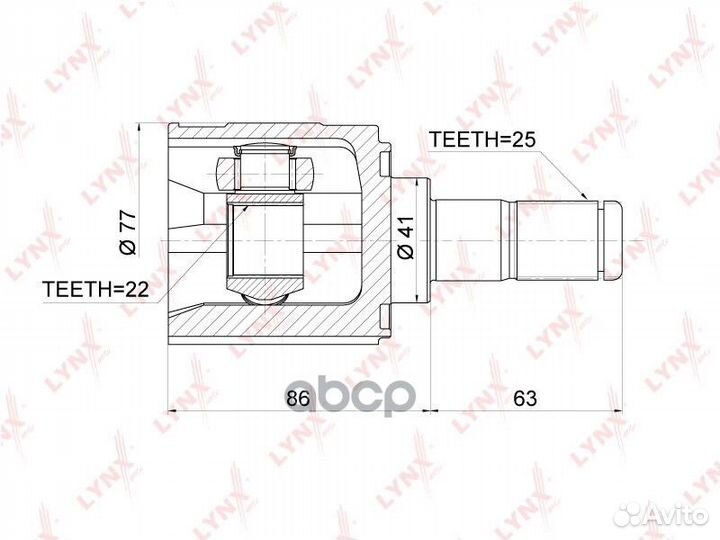 CI-3700 шрус внутренний к-кт Hyundai Solaris 1