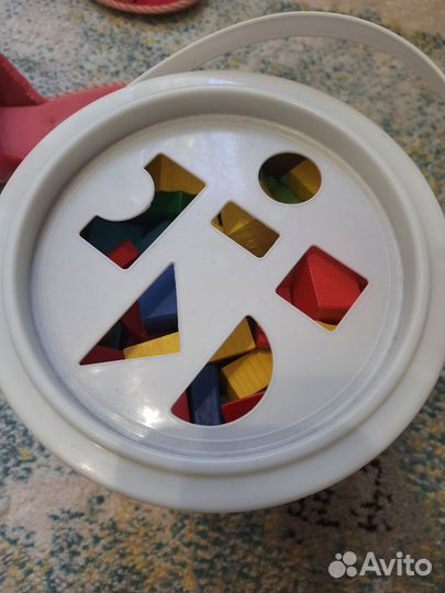 Деревянный конструктор кубики