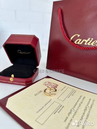 Золотое кольцо гвоздь Cartier Картье