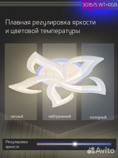 Светодиодная Люстра Нео потолочная 118W Пульт