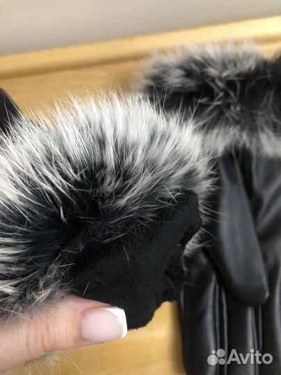 Перчатки женские кожаные 7.5 новые