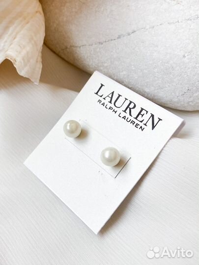 Новые серьги Ralph Lauren под жемчуг ориг