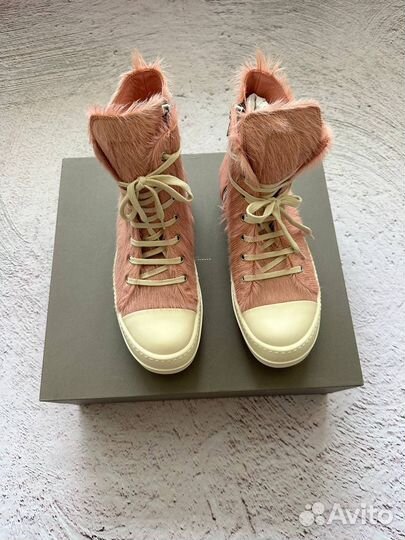 Кроссовки Rick Owens Pony Hair Boot Dirty Pink