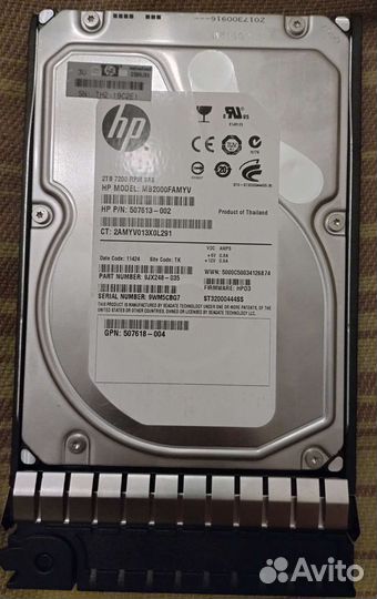 Серверные жёсткие диски for Gen8 Gen9 Gen10