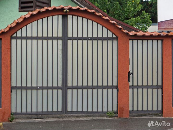 Откатные ворота с калиткой монтирование до 3-х дн