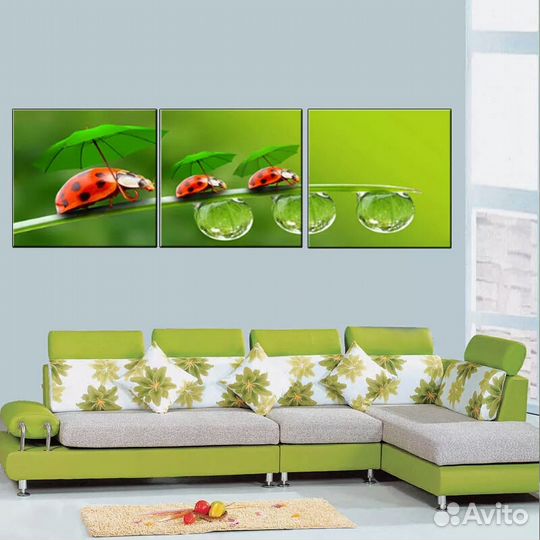 Набор картин с божьей коровкой