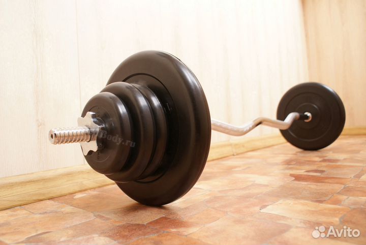 Штанга 37.5 кг (w-гриф+ блины 2x10/4x2.5/2x1.25 кг