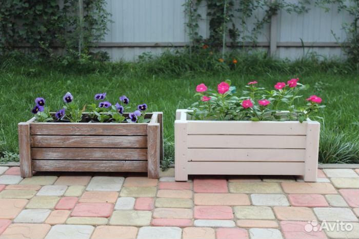 Деревянные уличные ящики (кашпо)