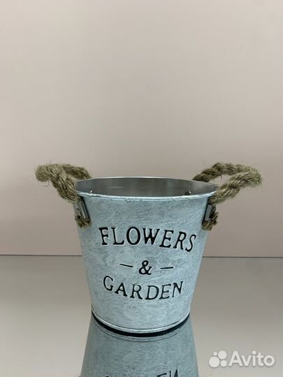 Кашпо для цветов оцинкованное