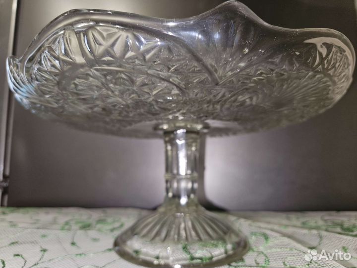 Ваза на ножке стекло СССР