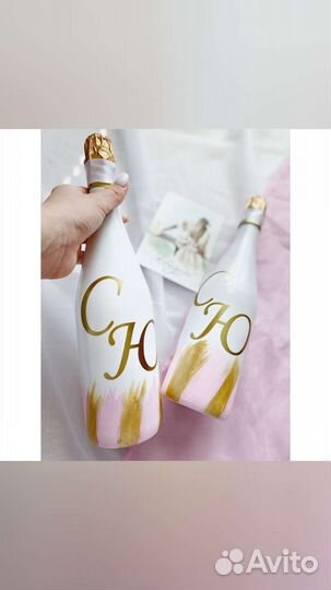 Свадебные бокалы ручной работы