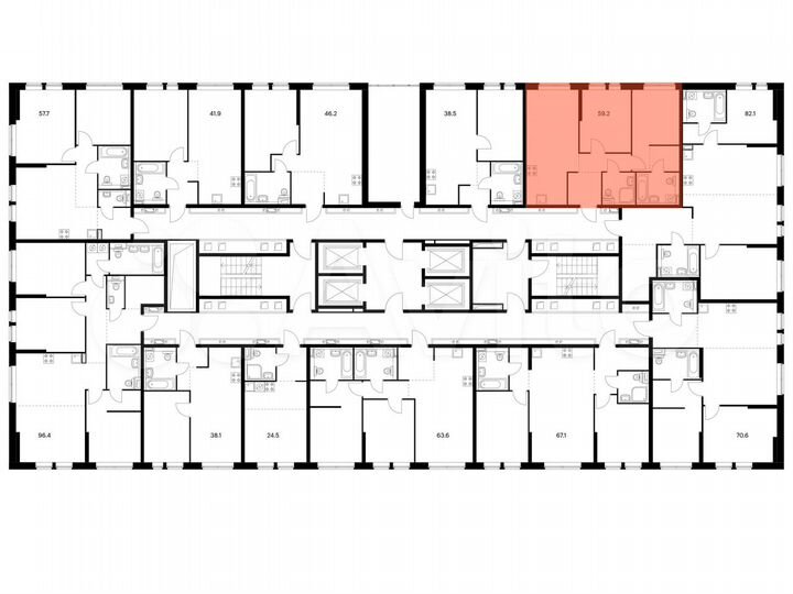 2-к. квартира, 59 м², 21/32 эт.