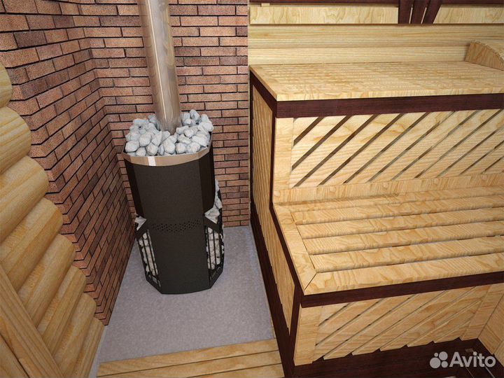 Печь для бани Русь-сетка 25 Л Панорама