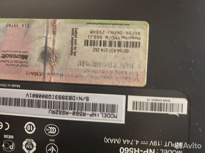 Ноутбук samsung r560