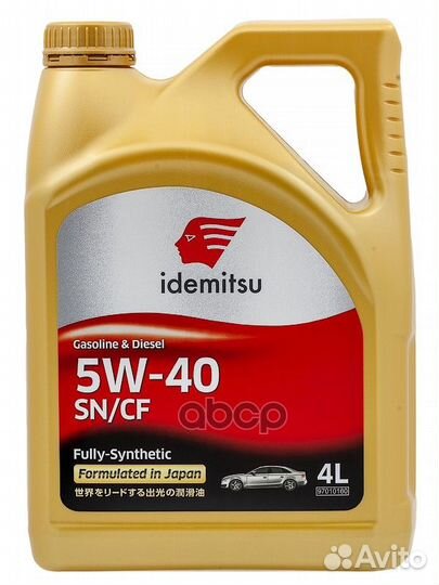 5w-40 sn cf 4л (синт. мотор. масло) idemitsu