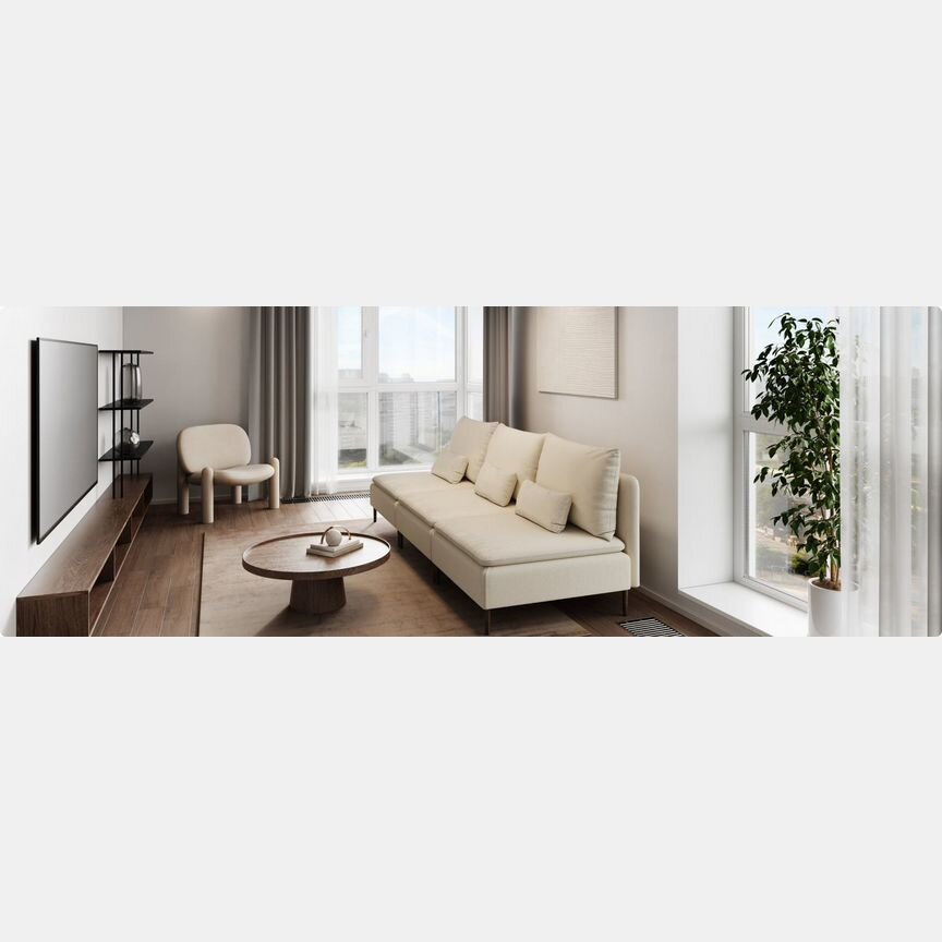 3-к. квартира, 72,8 м², 2/9 эт.