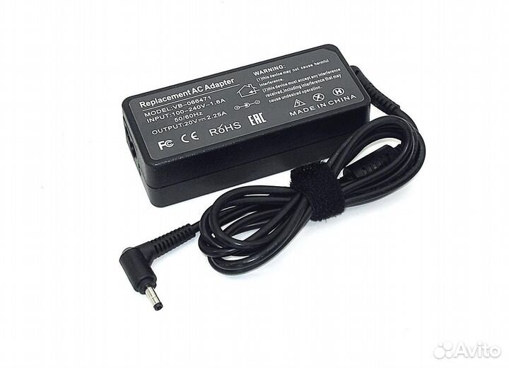 Блок питания для Lenovo 20V 2.25A 4.0x1.7mm 45W